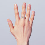 Polished Domed Asscher Diamond Ring - Silver-nunchi