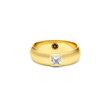 Polished Domed Asscher Diamond Ring - Gold-nunchi