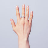 Polished Domed Asscher Diamond Ring - Silver-nunchi