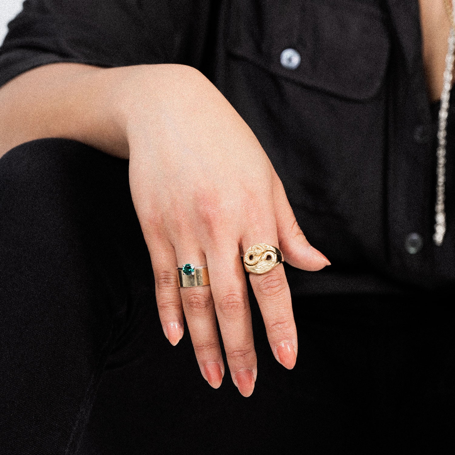 Yin Yang Dragon Ring - Gold Brass Sample-nunchi