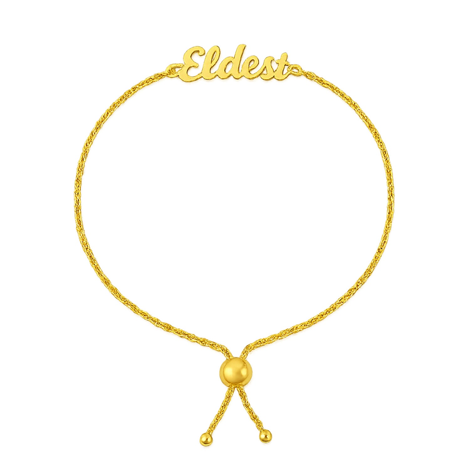 "Eldest" Script Nameplate Bracelet - Gold-nunchi