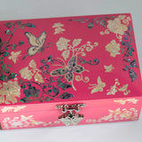 Hot Pink Mirrored Butterfly Jewelry Box-nunchi