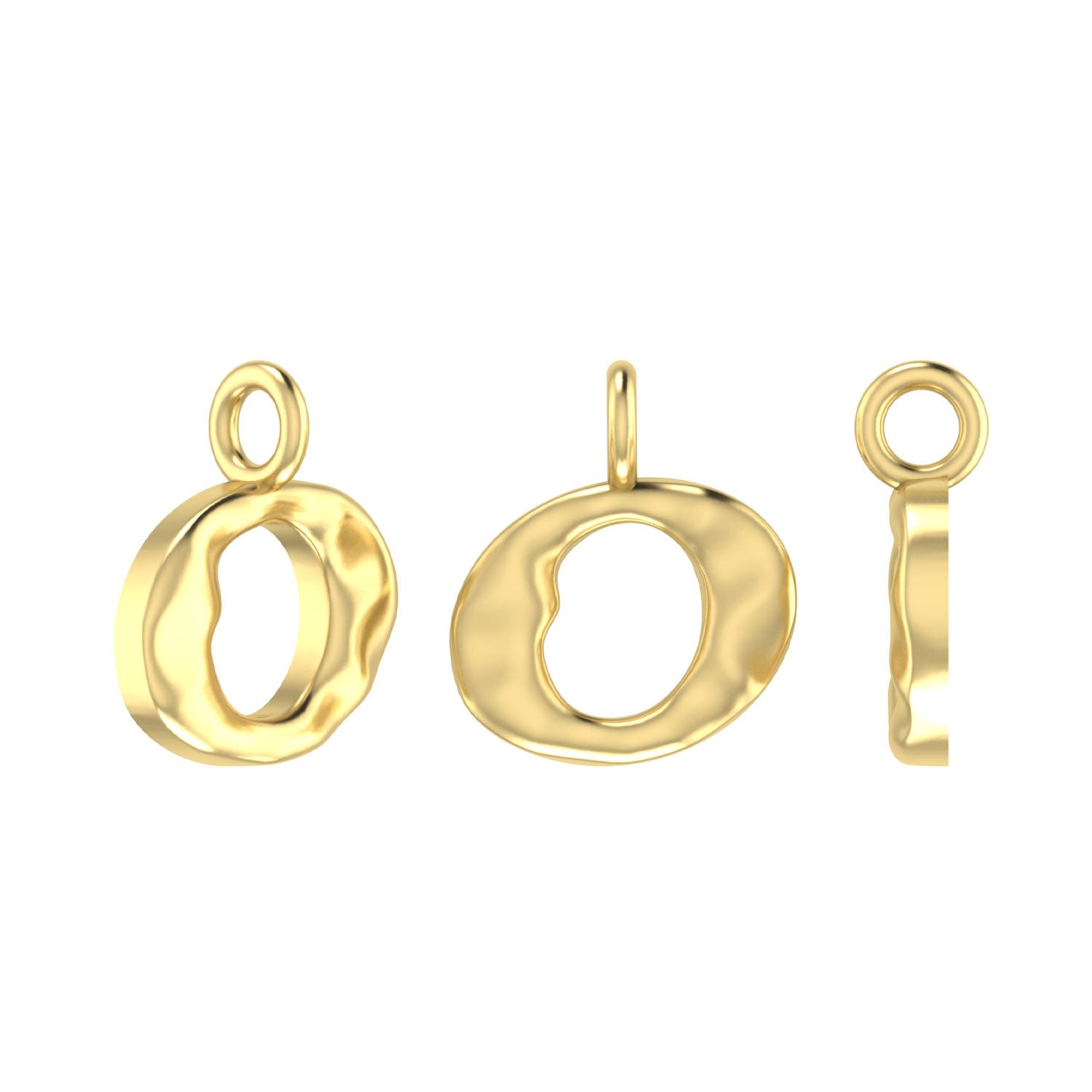 Molten Metal Hangul Charm - Gold-nunchi
