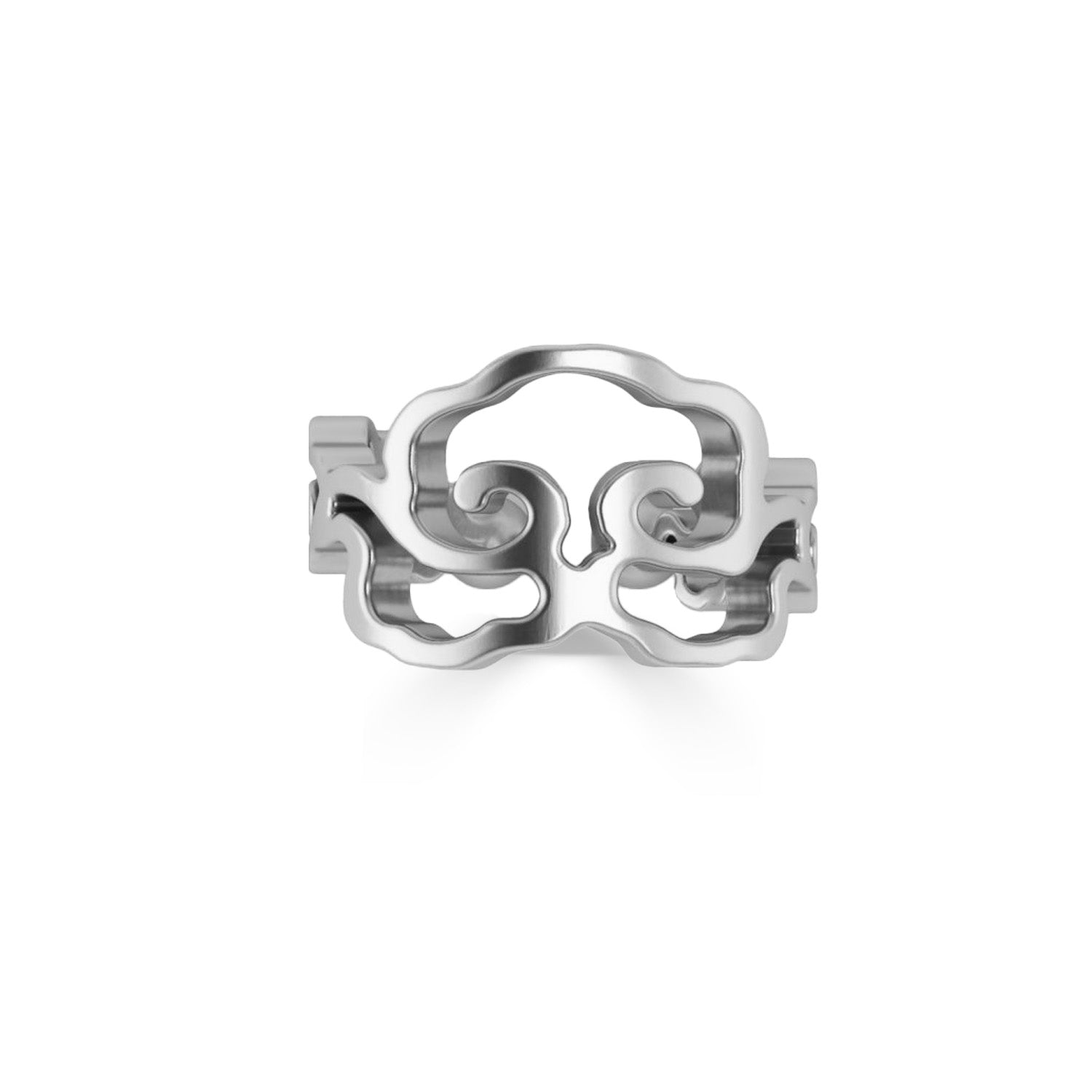 Minhwa Cloud Ear Cuff – Bold Edition Silver-nunchi