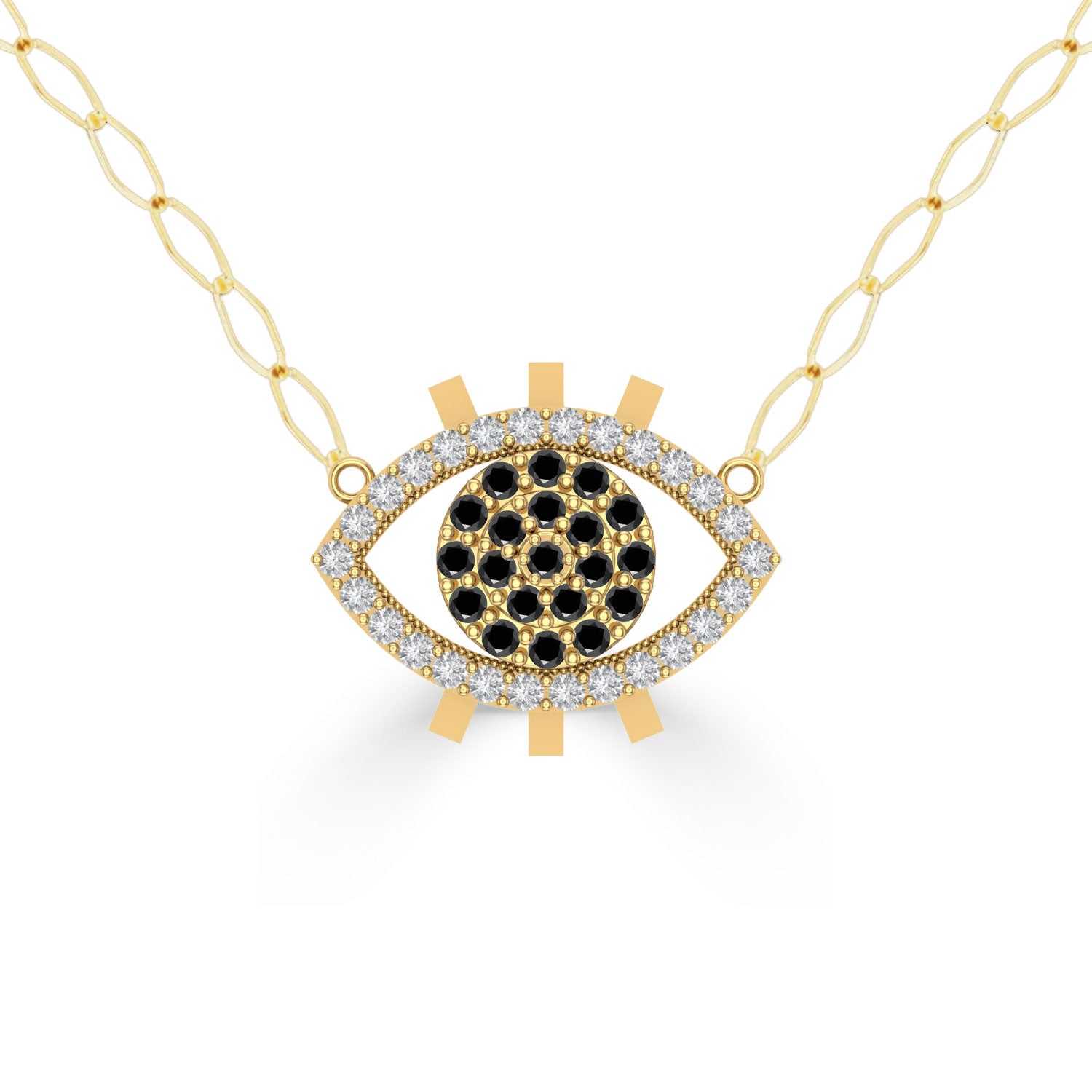 NUNCHI Black Diamond Eye Necklace - Gold-nunchi