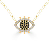 NUNCHI Black Diamond Eye Necklace - Gold-nunchi