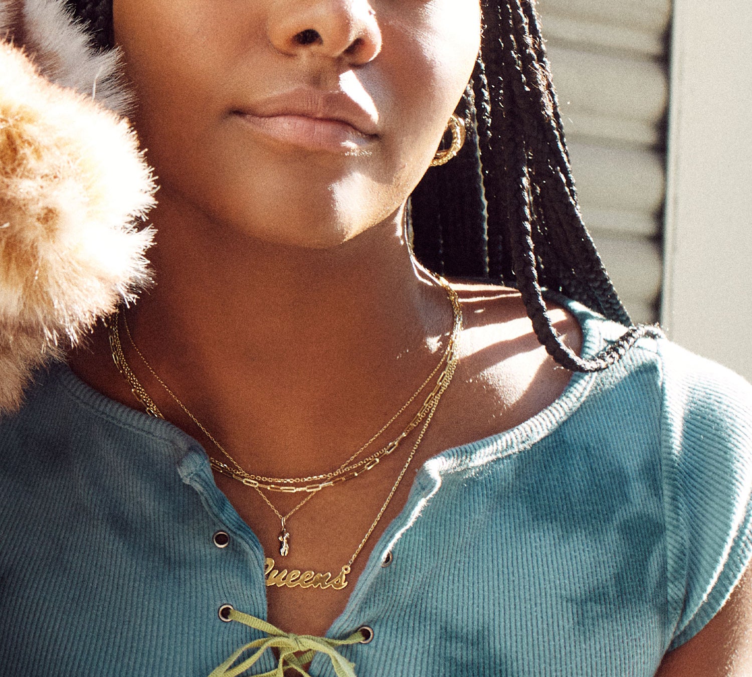 Customizable Nameplate Necklace - Gold-nunchi