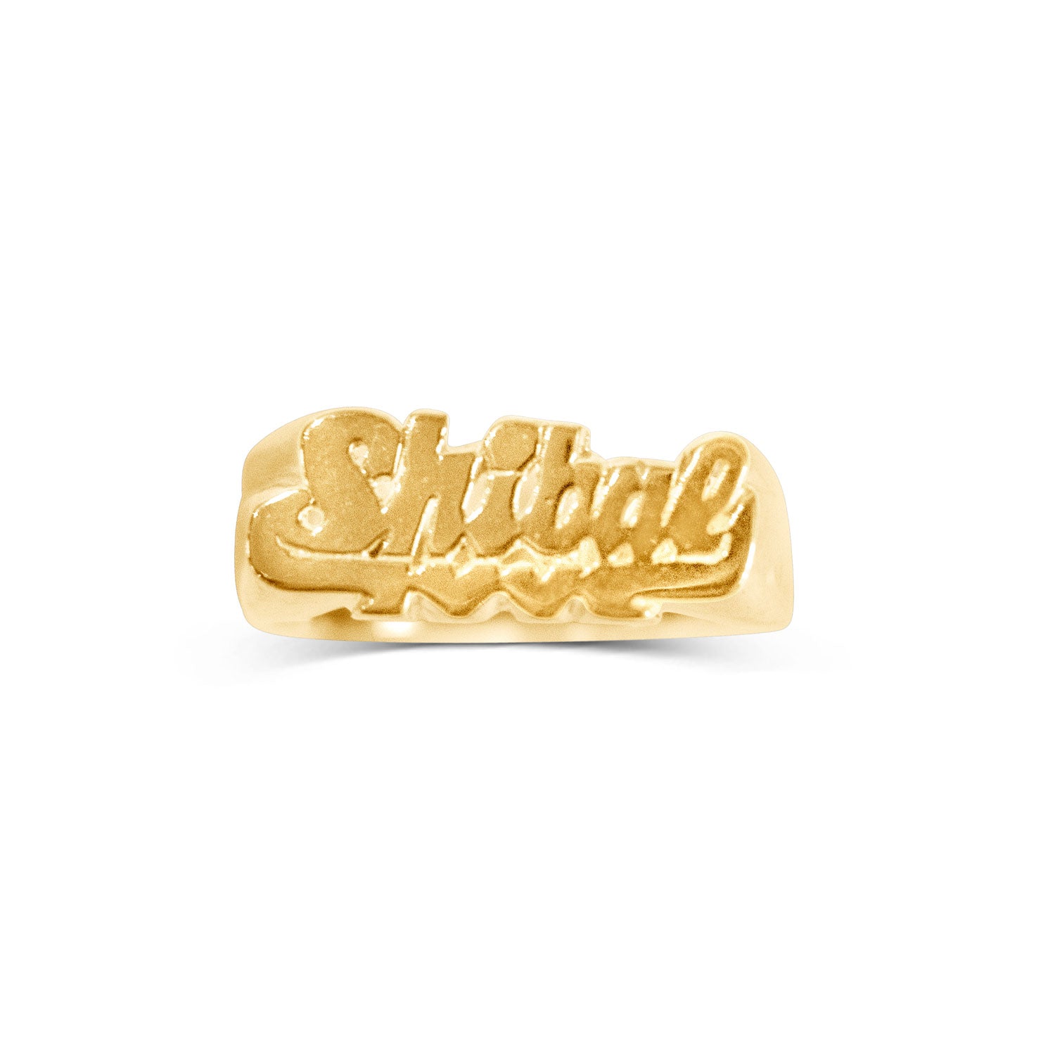 Park and Shibal Script Nameplate Ring-nunchi