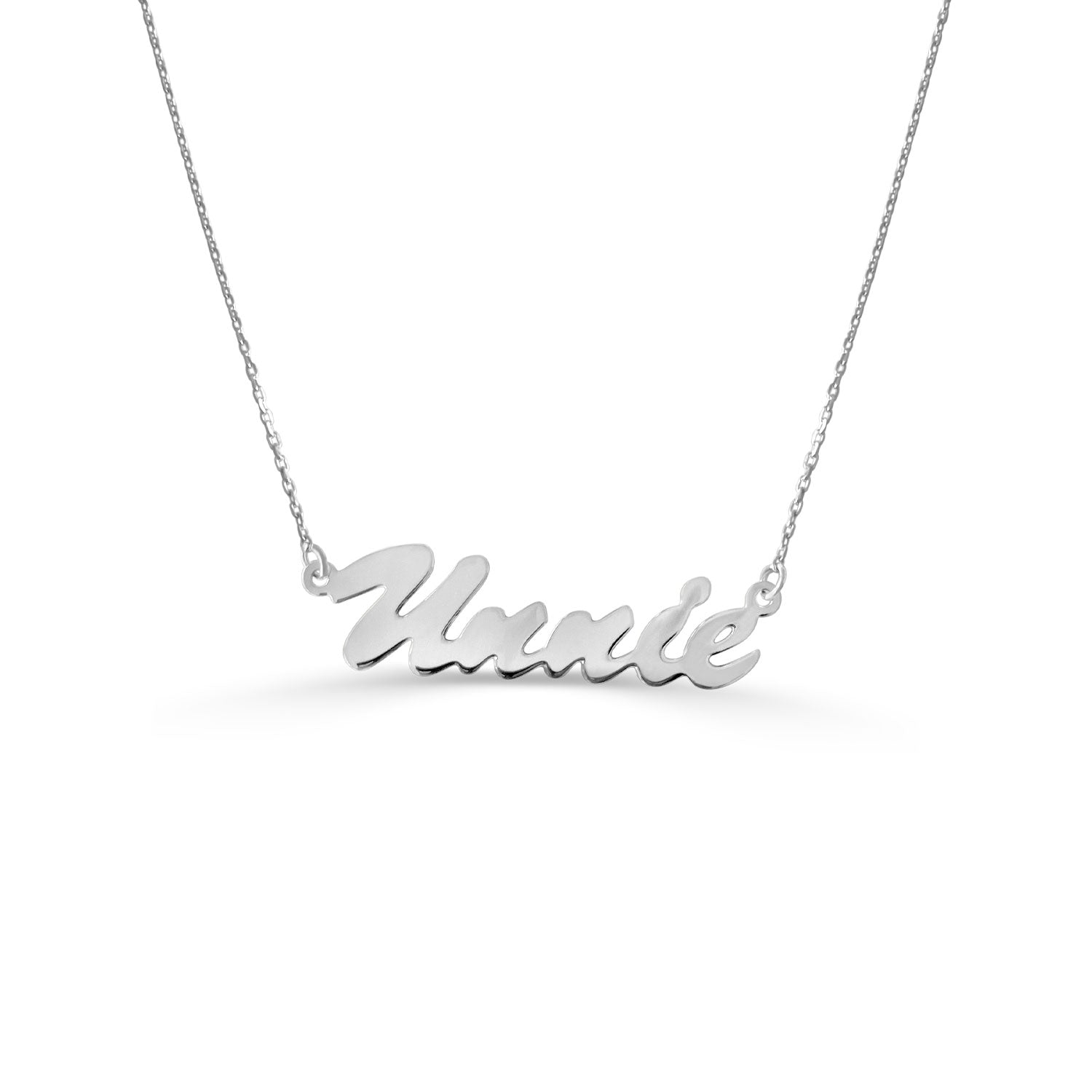 "Unnie" Nameplate Necklace - Silver-nunchi