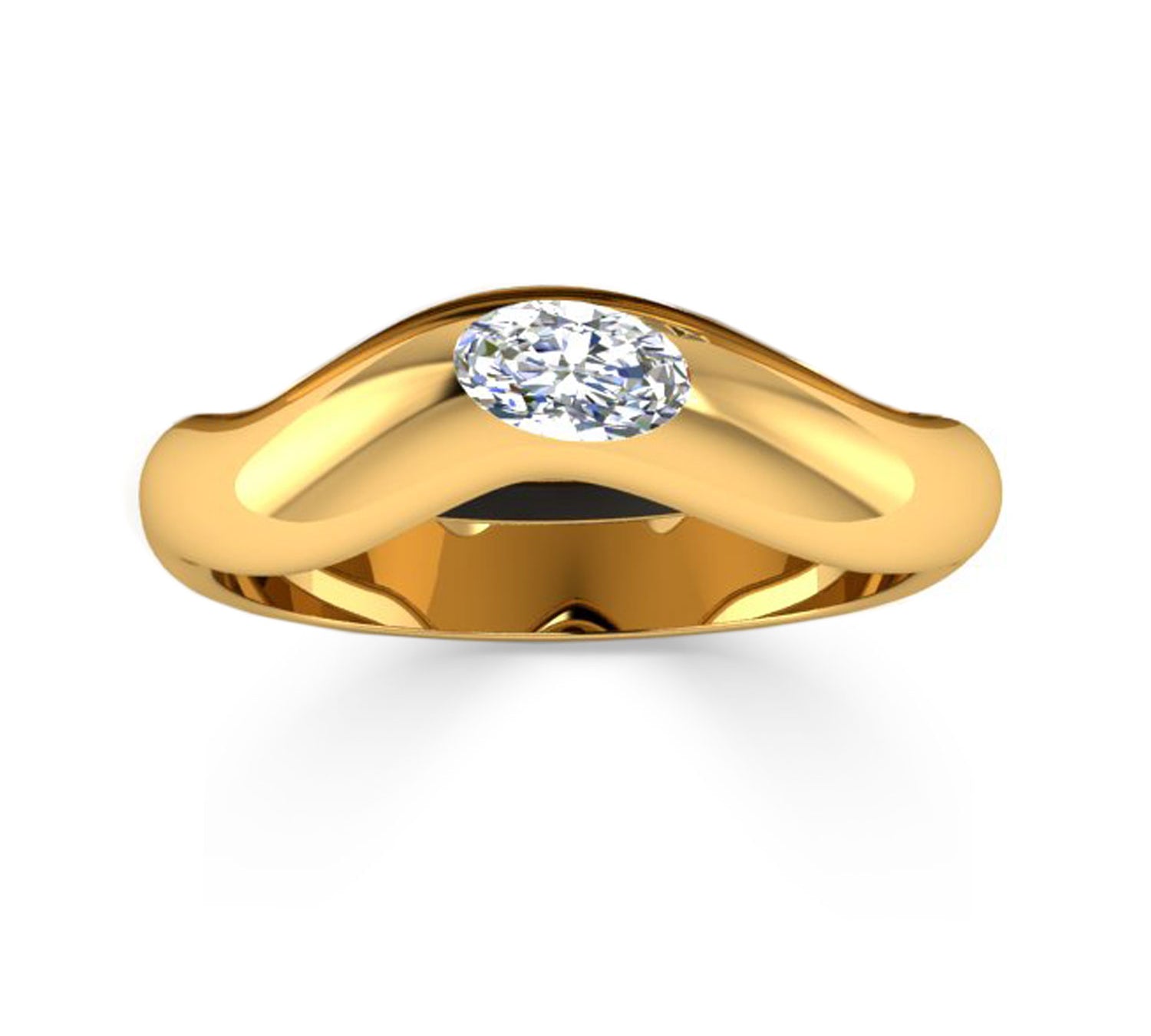 Wavy Oval Cut Friendship Ring-nunchi