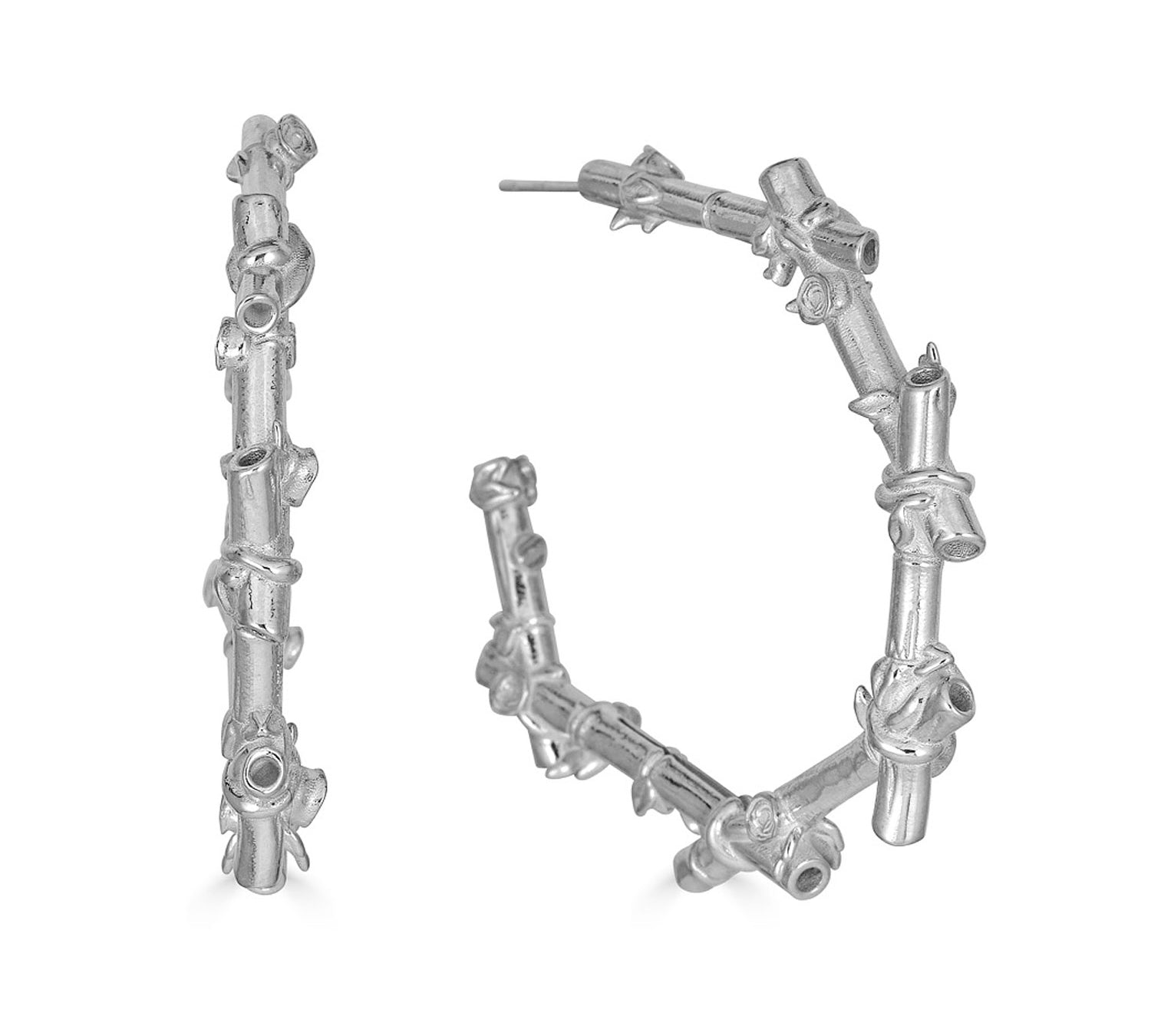 Rose Of Sharon Bamboo Hoops - Large-nunchi