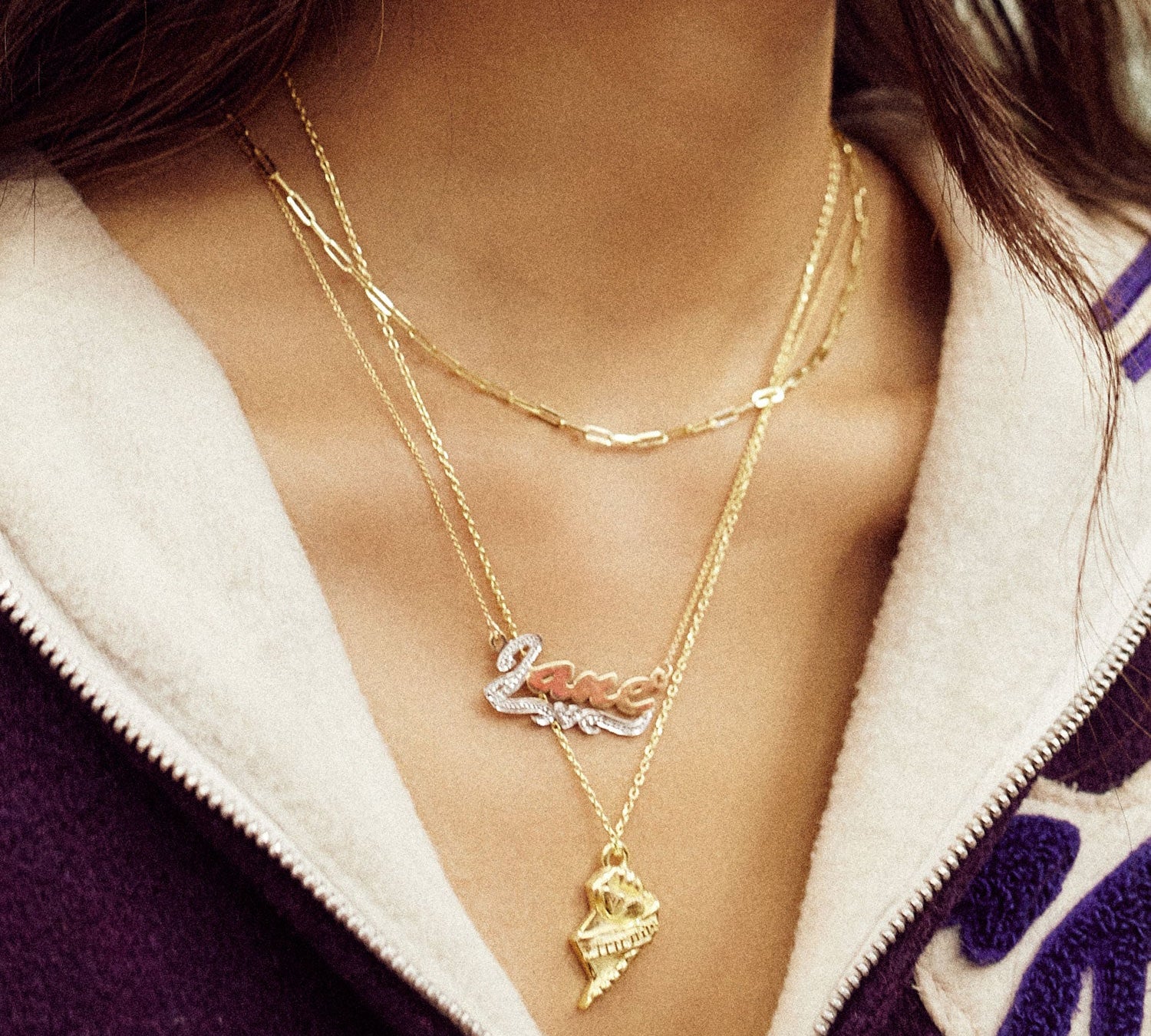 Duotone Nameplate Necklace-nunchi