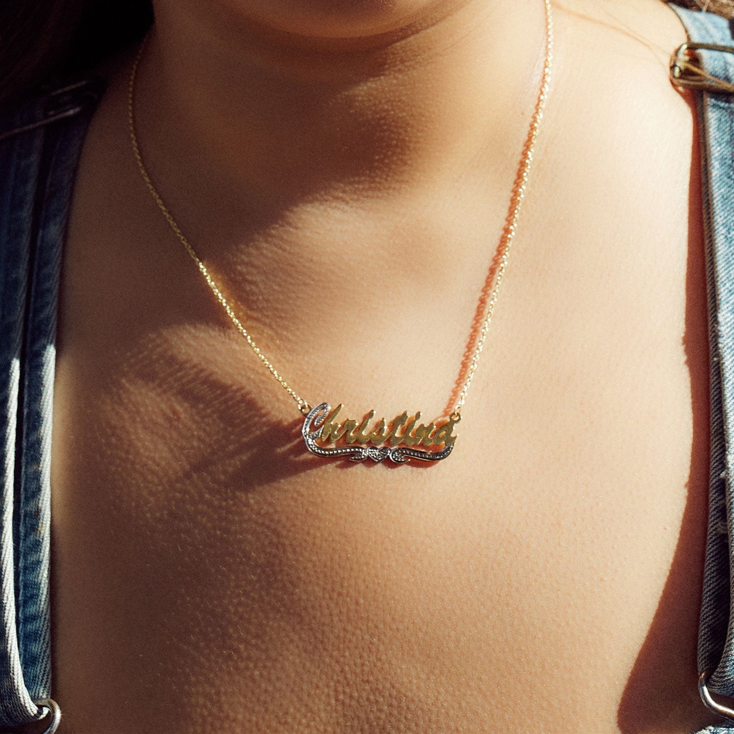 Duotone Nameplate Necklace-nunchi