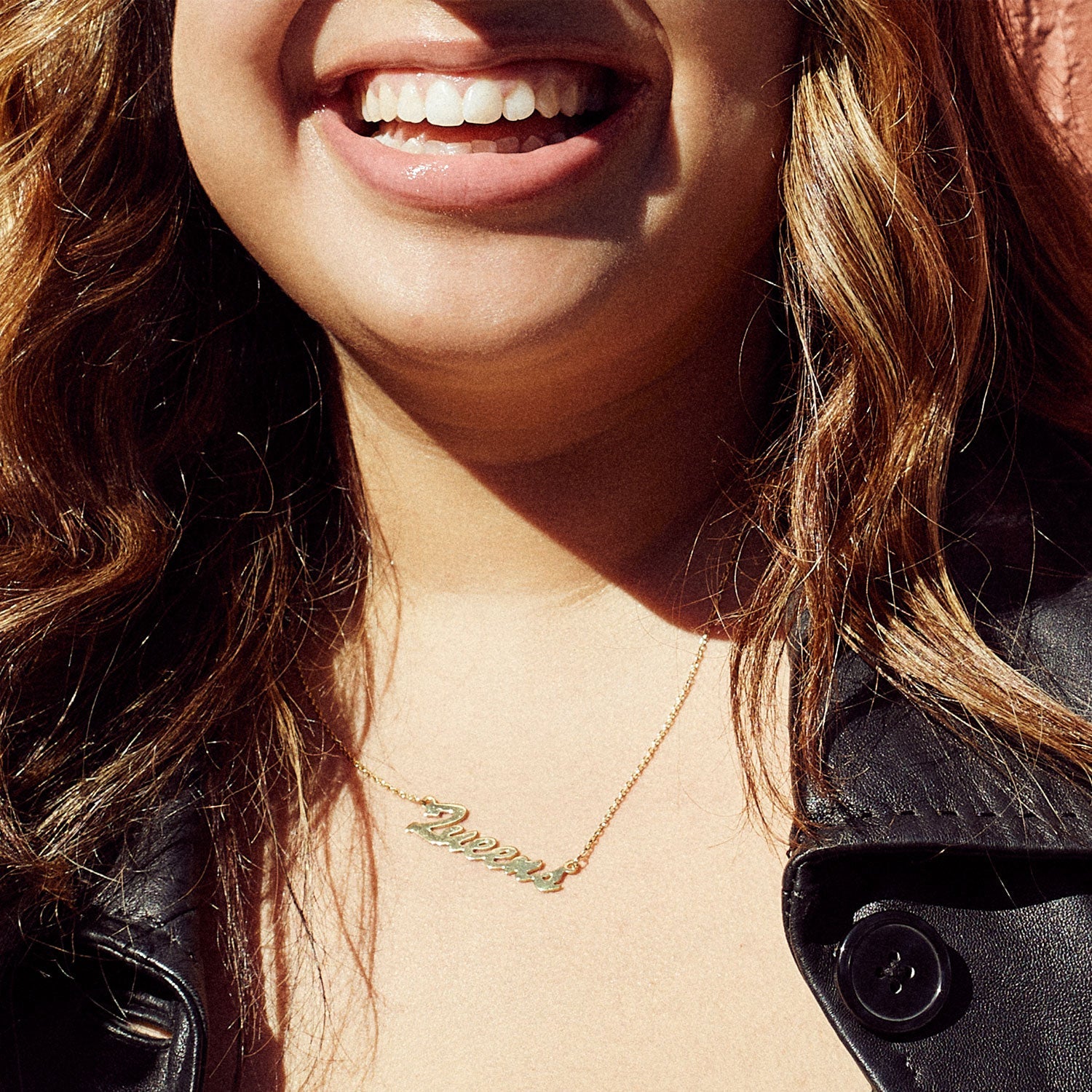 Customizable Nameplate Necklace - Gold-nunchi