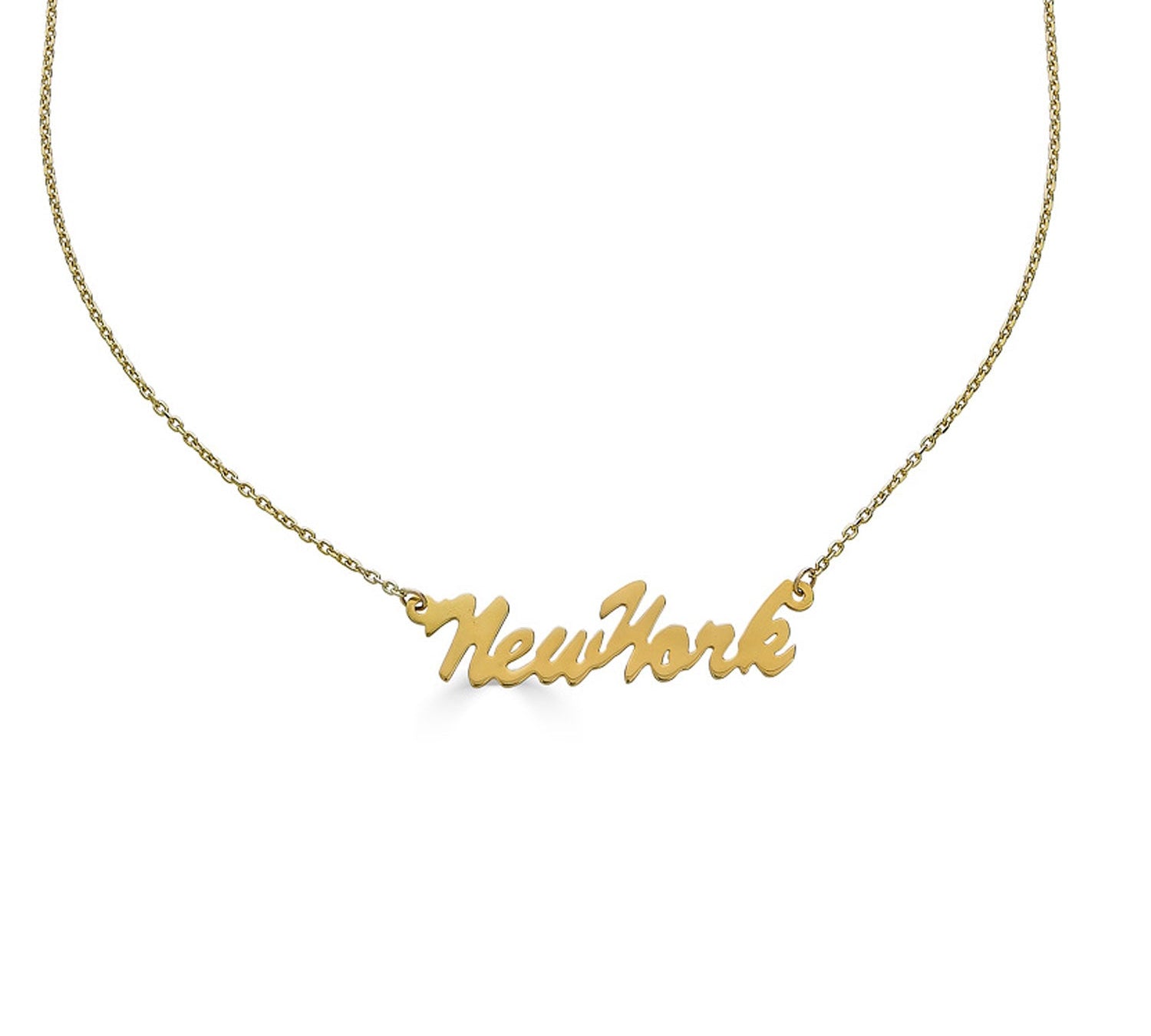 Customizable Nameplate Necklace - Gold-nunchi
