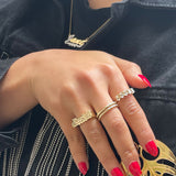 Oval Lab Grown Diamond Five Stone Band-nunchi