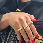 Oval Lab Grown Sapphire Five Stone Band-nunchi