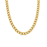Thick Curb Link Chain Necklace - Gold-nunchi