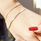 Herringbone Chain Bracelet - Gold Filled-nunchi