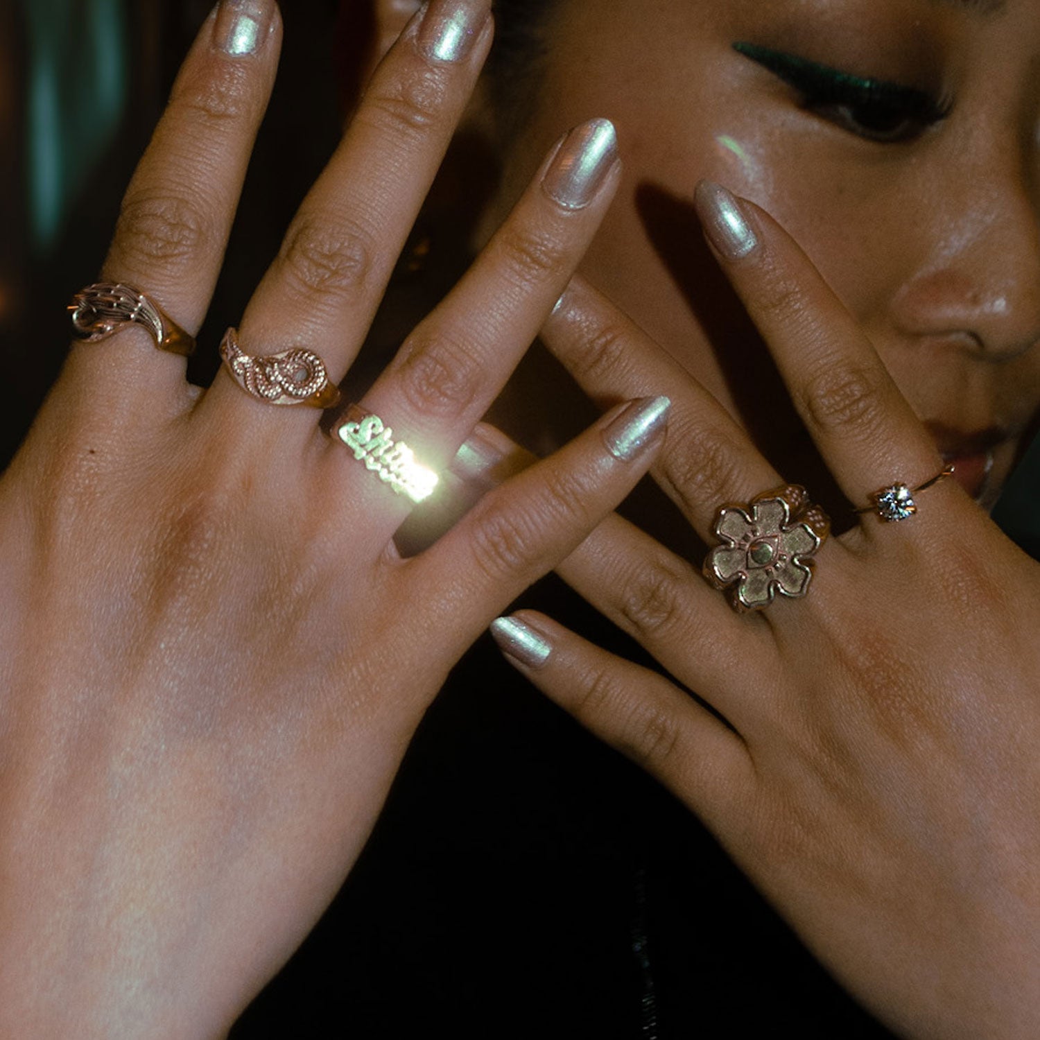 NUNCHI Eye Mugunghwa Flower Signet Ring-nunchi