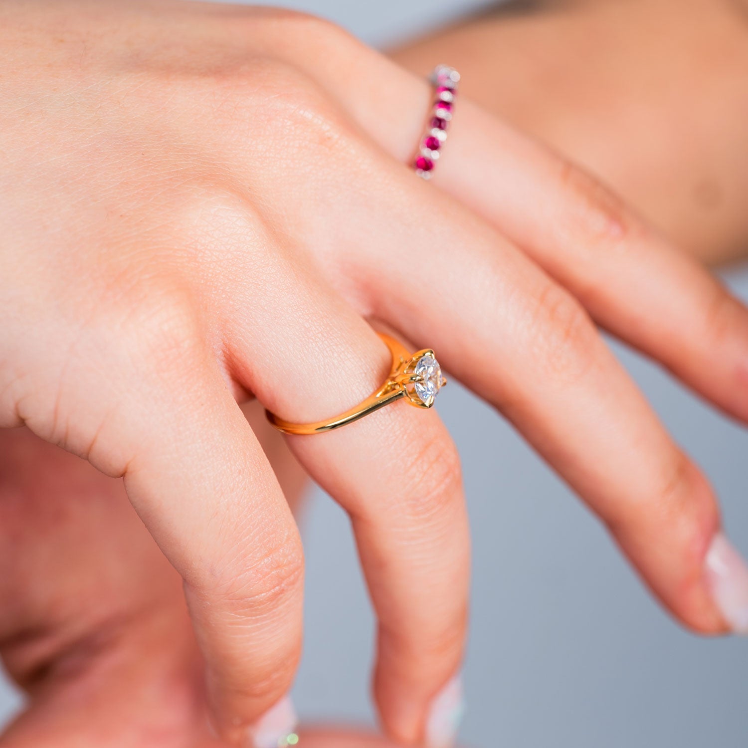 0.87 CT Brilliant Round Diamond Cocktail Ring - Gold-nunchi