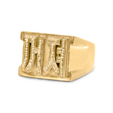 Fuck Off Diamond Cut Gold Block Ring-nunchi