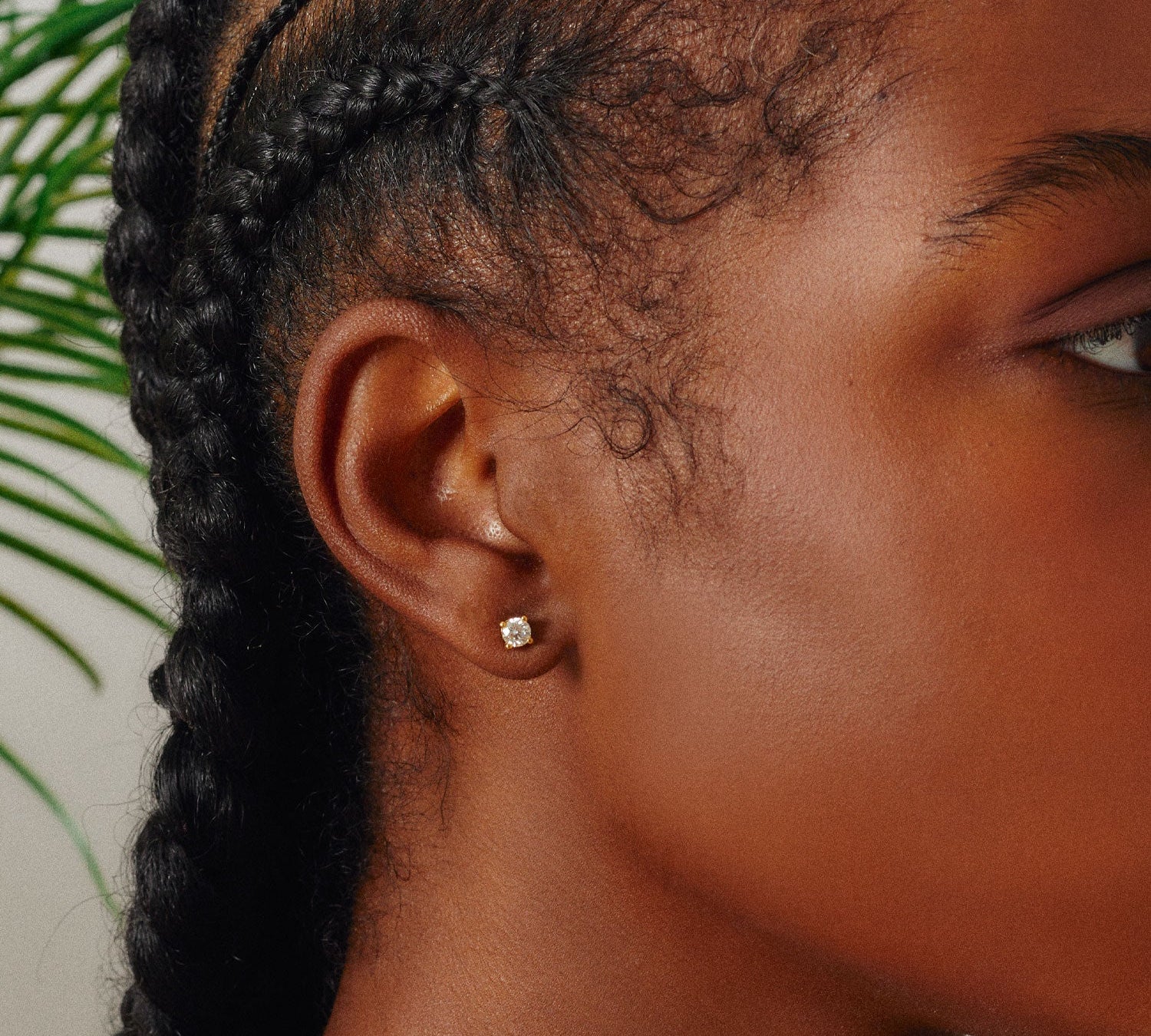 Diamond Stud Piercing Earrings-nunchi