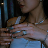 Customizable Lotus Flower Signet Ring-nunchi