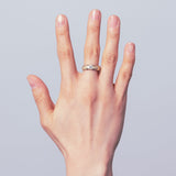 Polished Domed Asscher Diamond Ring - Silver-nunchi