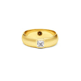 Customizable Domed Asscher Diamond Ring - Gold-nunchi