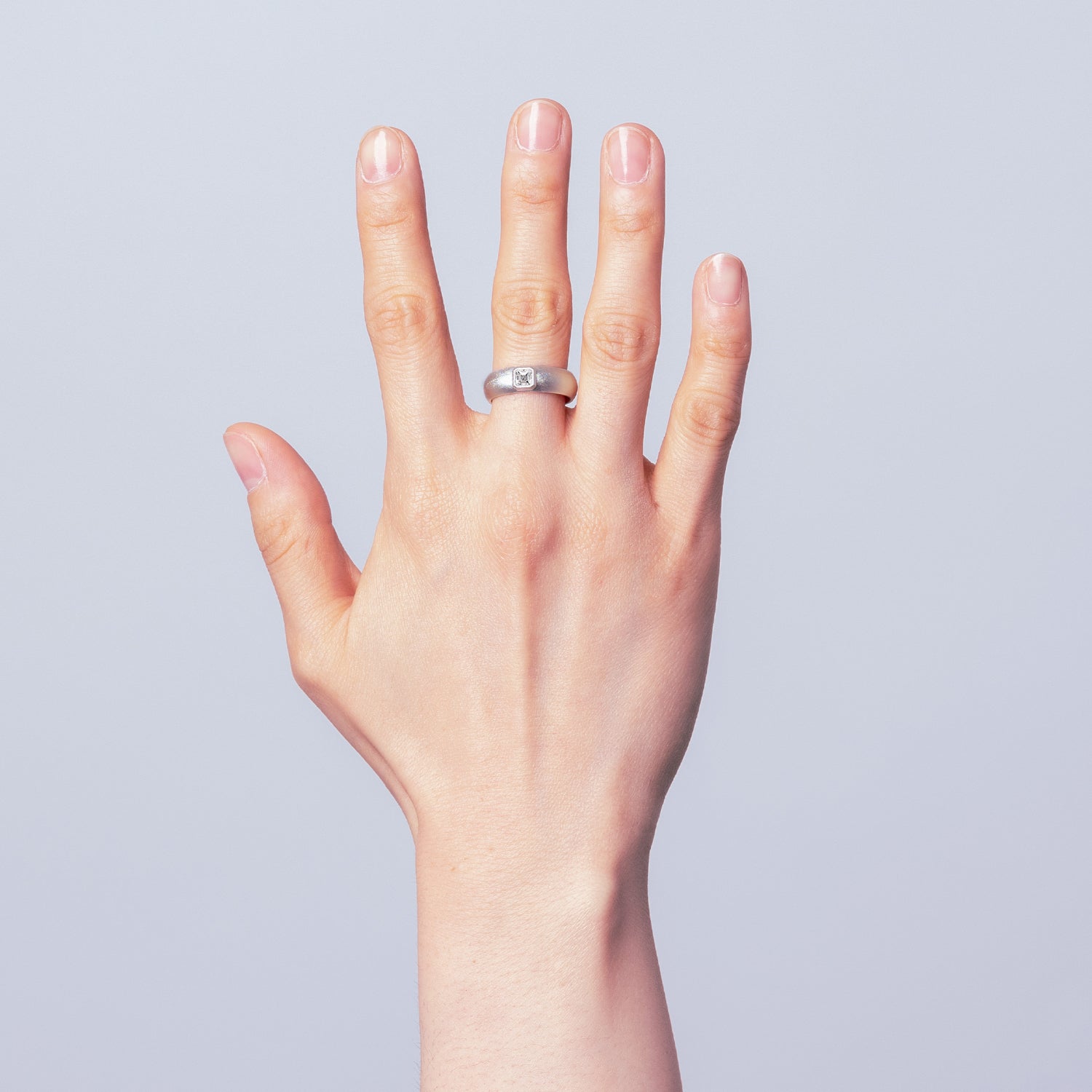 Customizable Domed Asscher Diamond Ring - Silver-nunchi