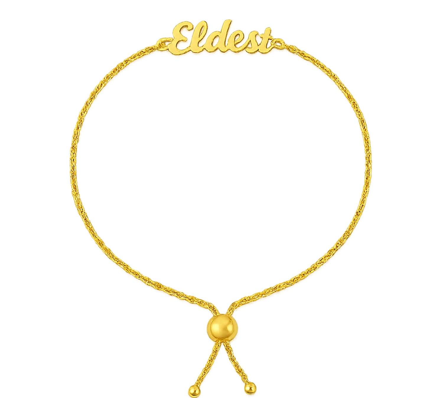 "Eldest" Script Nameplate Bracelet - Gold-nunchi