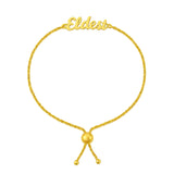 "Eldest" Script Nameplate Bracelet - Gold-nunchi