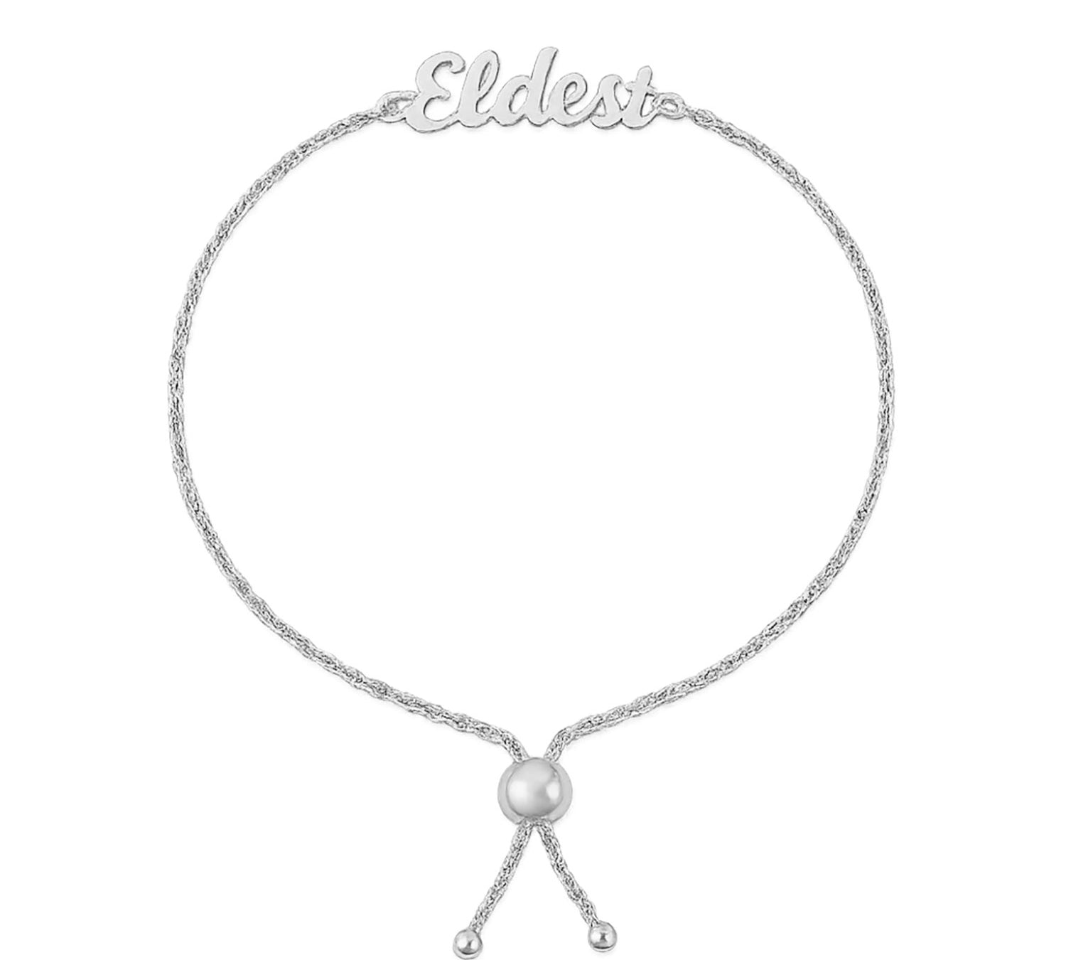 "Eldest" Script Nameplate Bracelet - Silver-nunchi