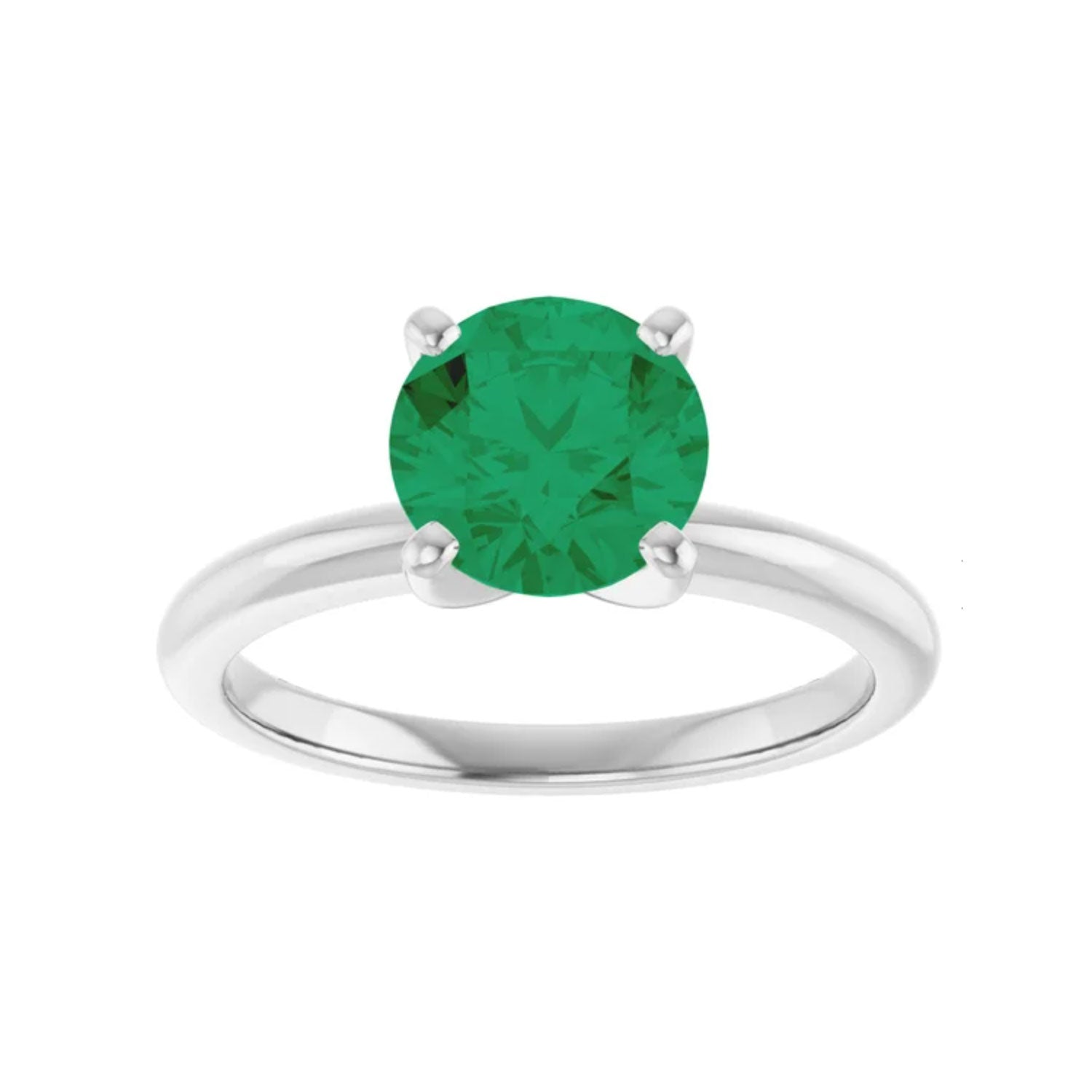 Customizable Round Cocktail Ring - Silver-nunchi