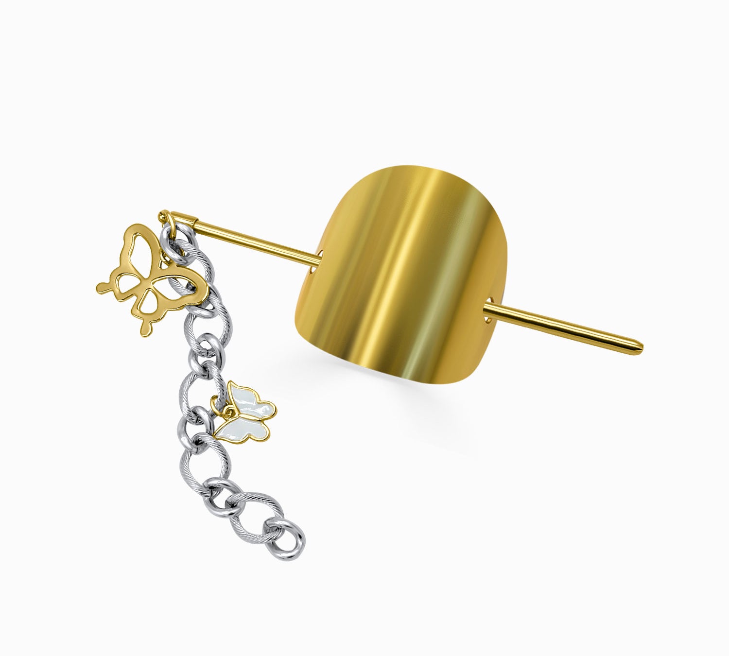 Gold Metal Barrette with Chopstick-nunchi