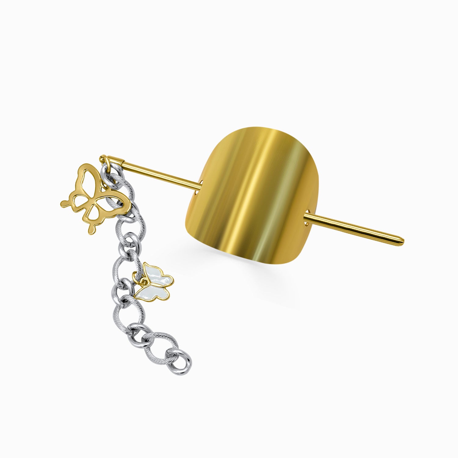Gold Metal Barrette with Chopstick-nunchi