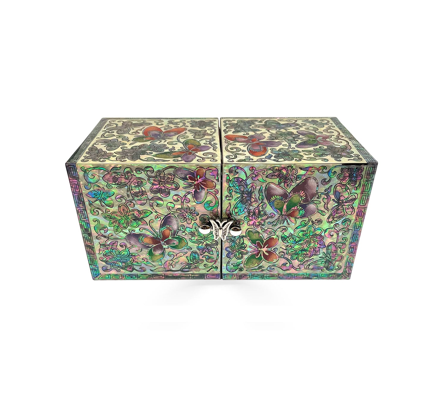 Holographic Butterflies And Peonies Chest With Drawers-nunchi