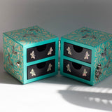 Hot Turquoise Butterfly Sky Jewelry Chest With Drawers-nunchi