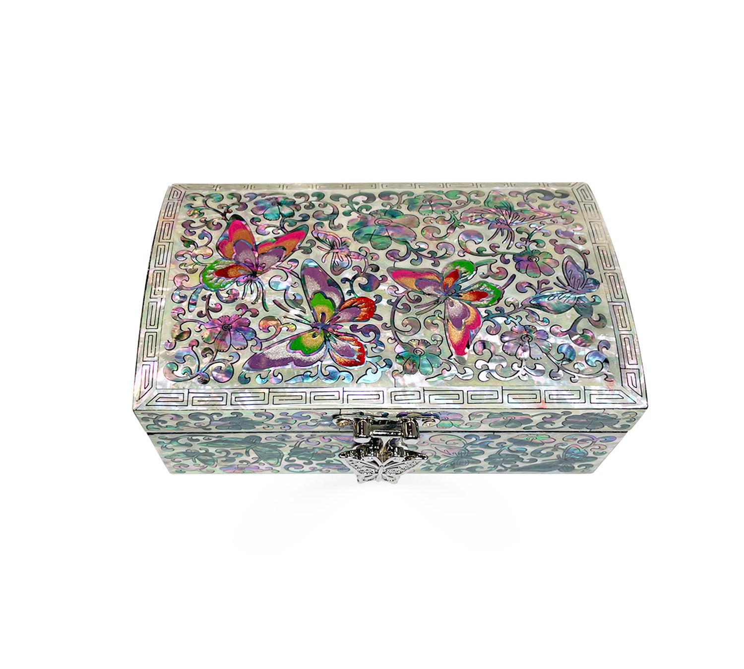 Iridescent Butterfly Mirrored Jewelry Chest-nunchi