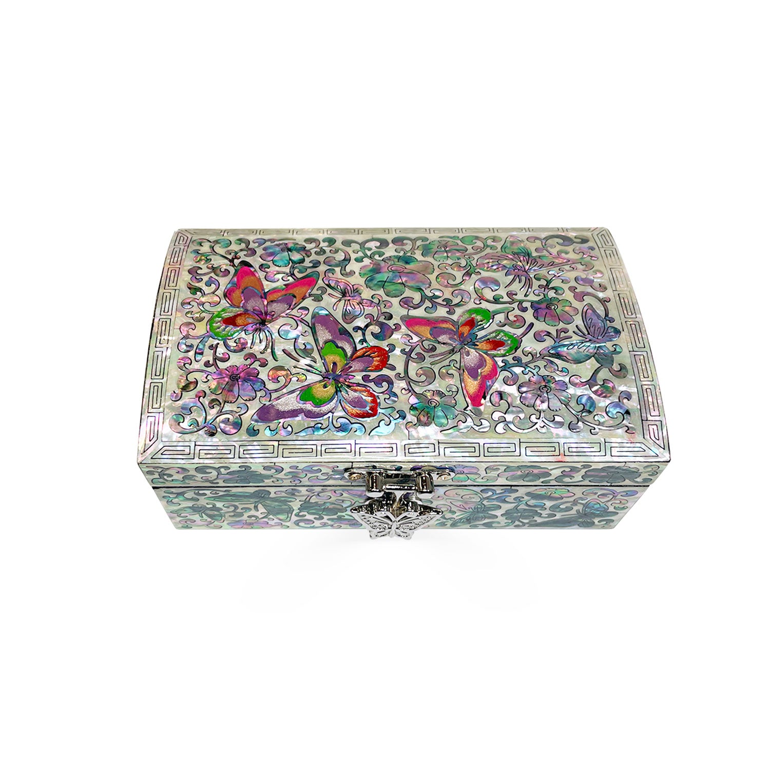 Iridescent Butterfly Mirrored Jewelry Chest-nunchi