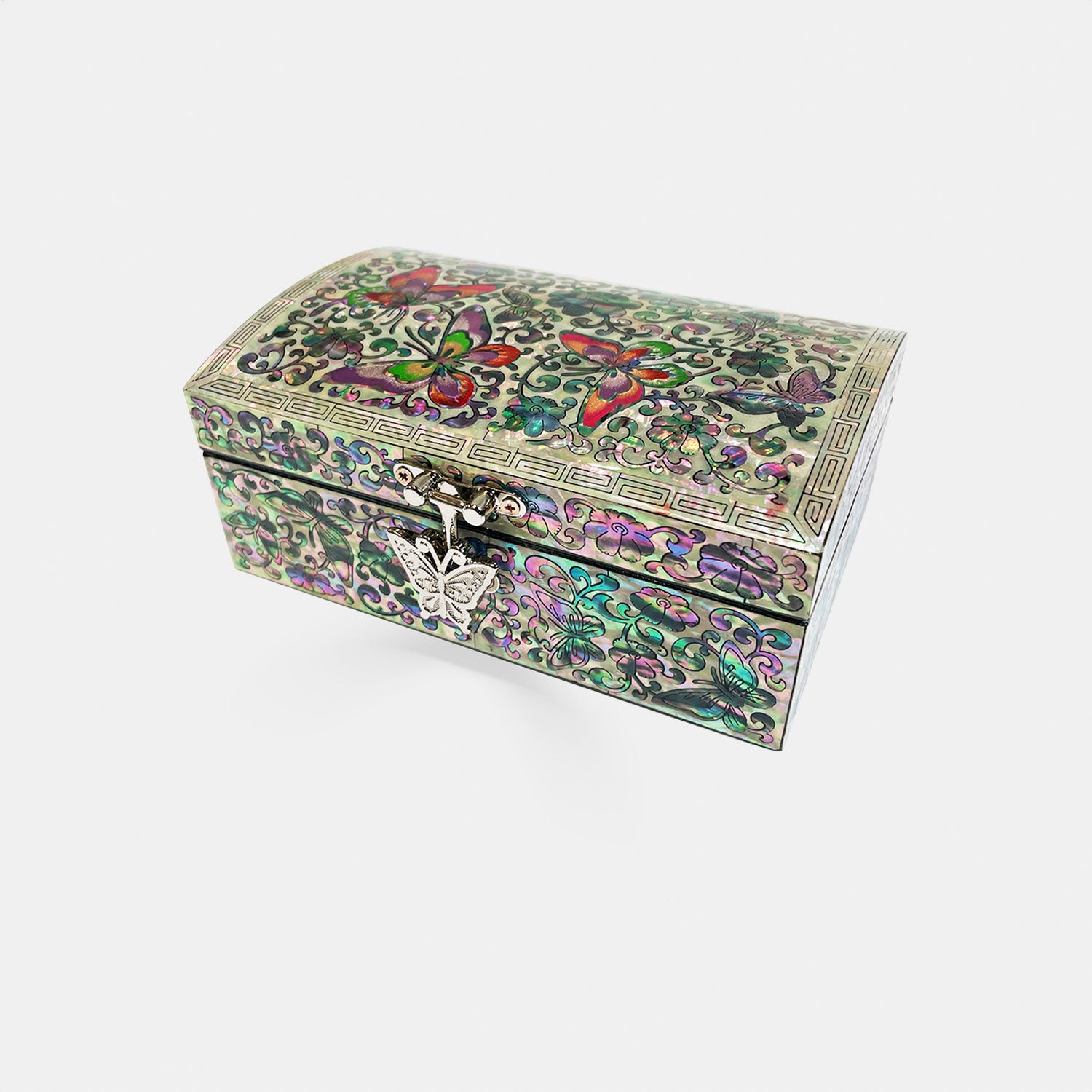 Iridescent Butterfly Mirrored Jewelry Chest-nunchi