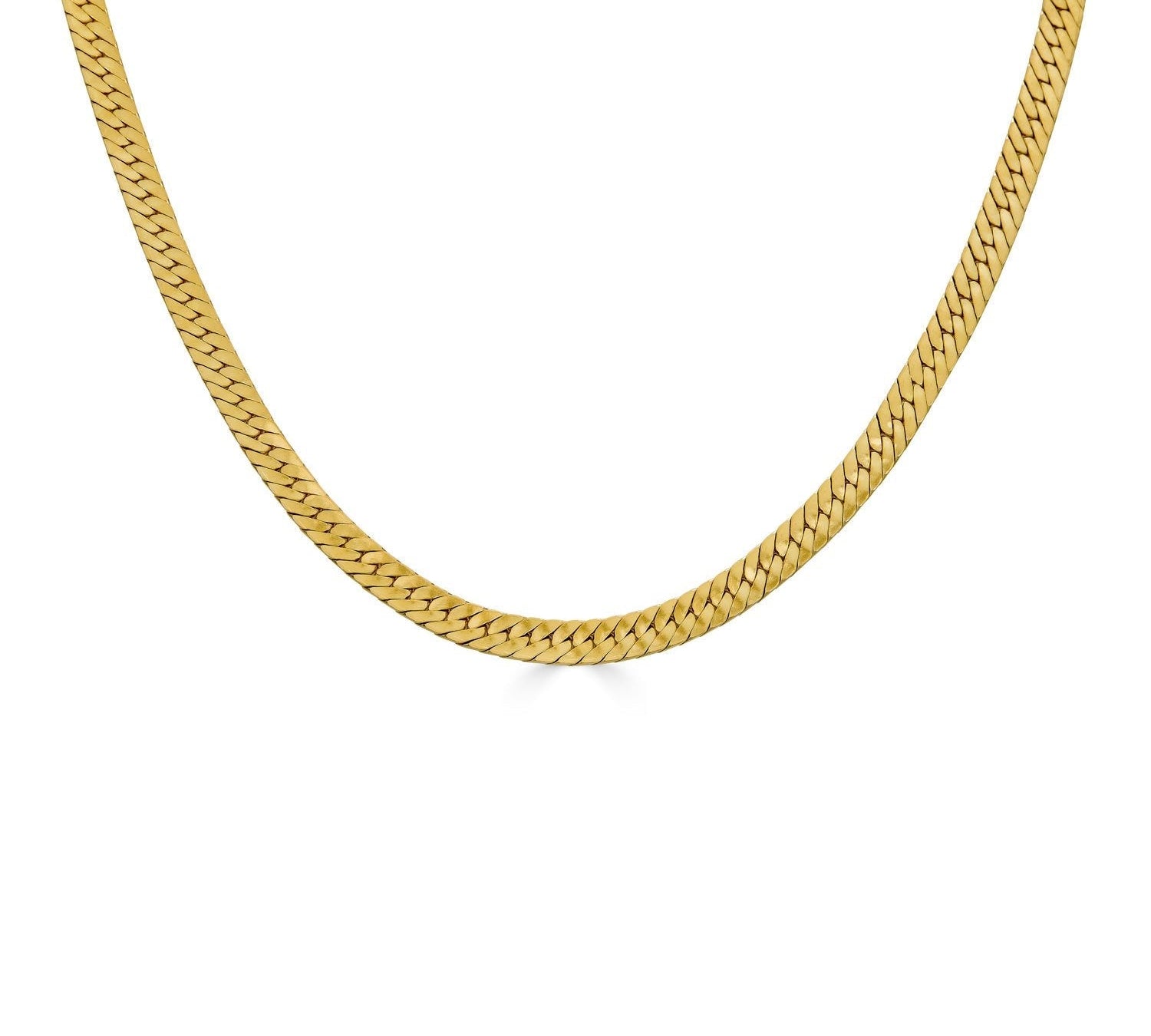 Bold Herringbone Chain Necklace - Gold-nunchi