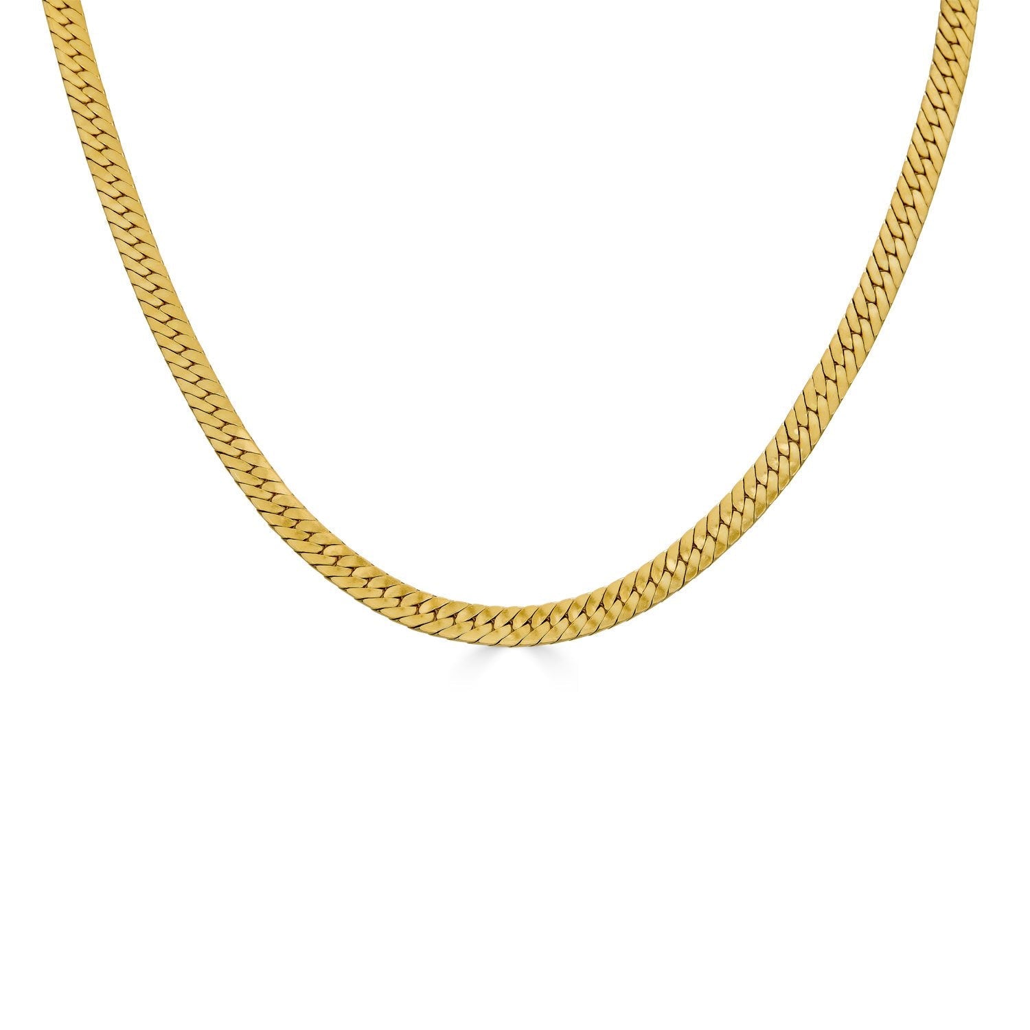 Bold Herringbone Chain Necklace - Gold-nunchi
