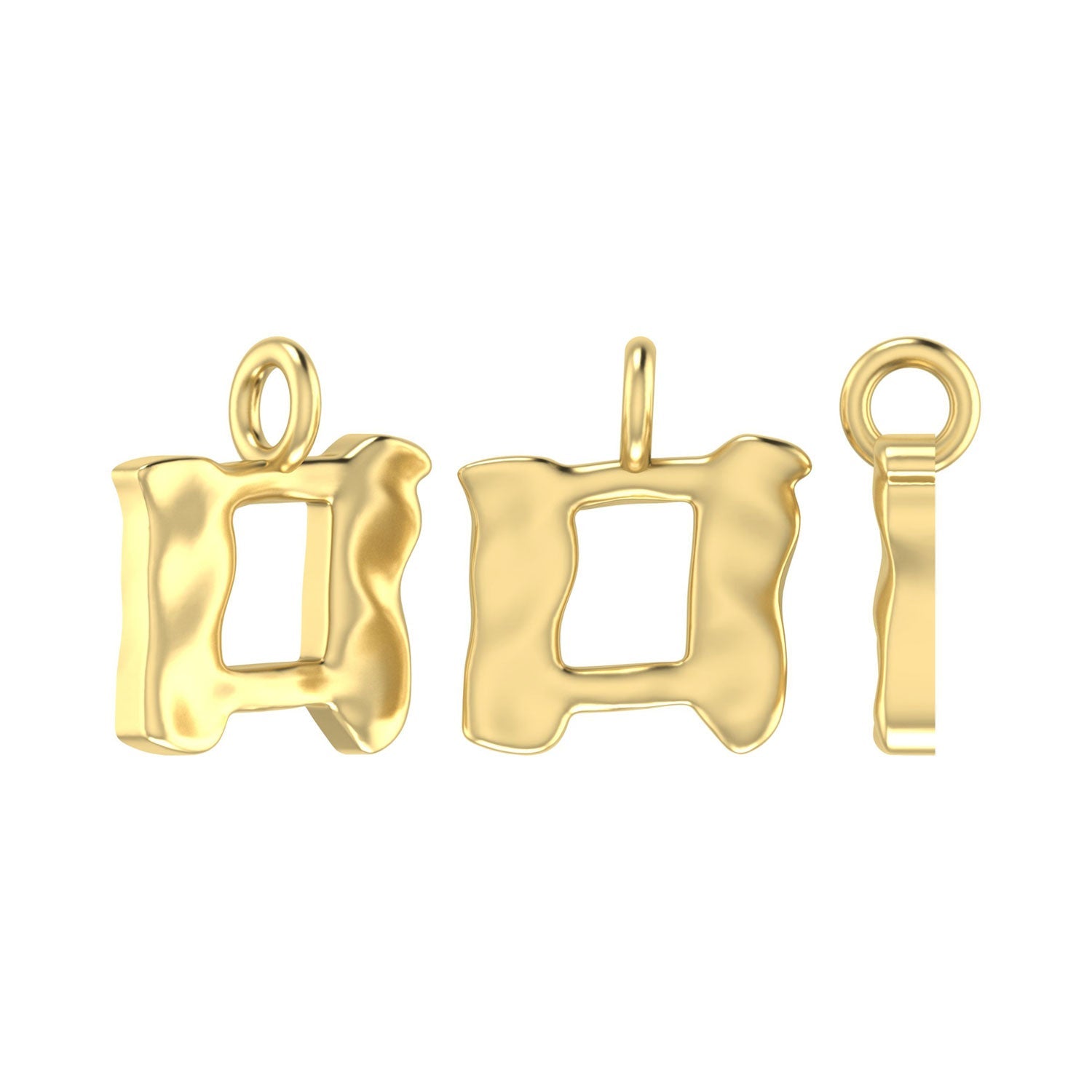 Molten Metal Hangul Charm - Gold Plated-nunchi