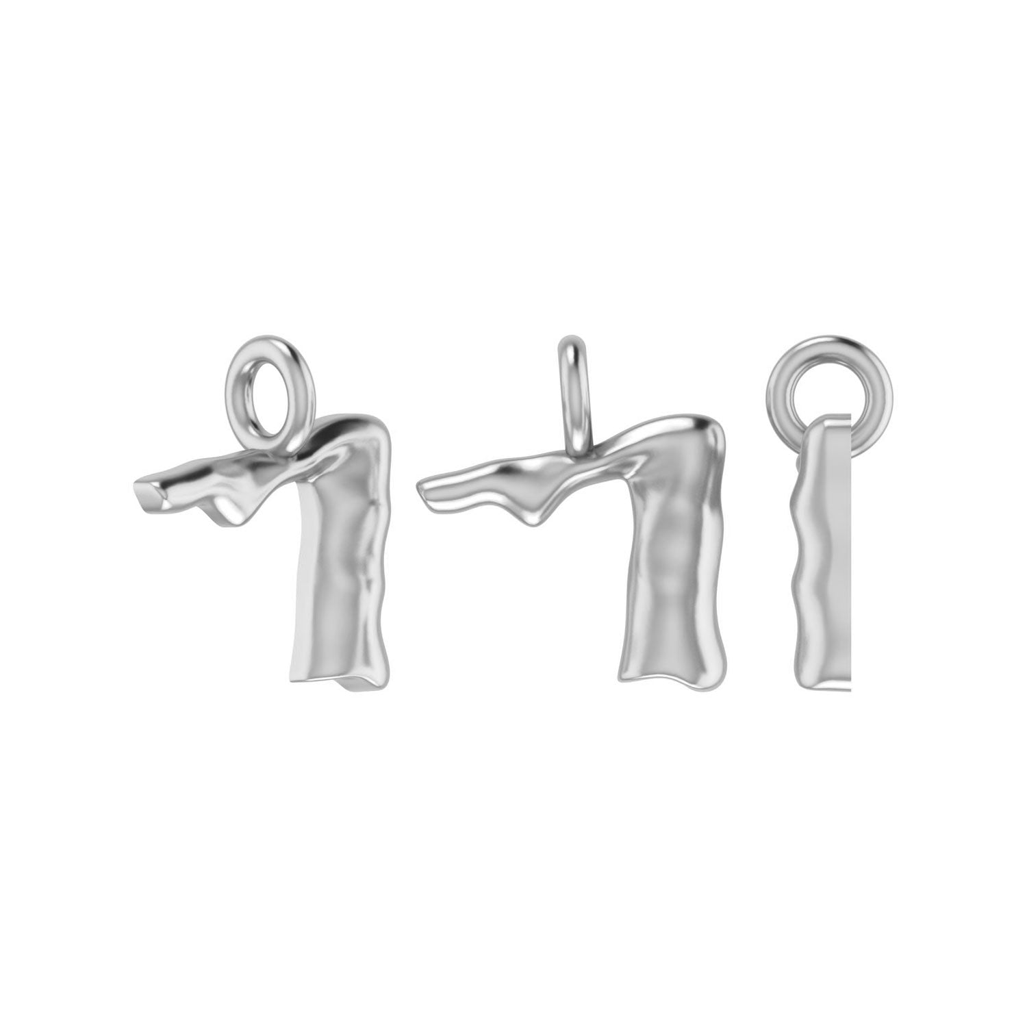 Molten Metal Hangul Charm - Gold Plated-nunchi