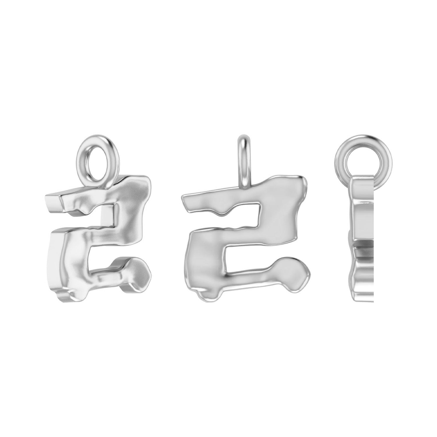 Molten Metal Hangul Charm - Silver-nunchi