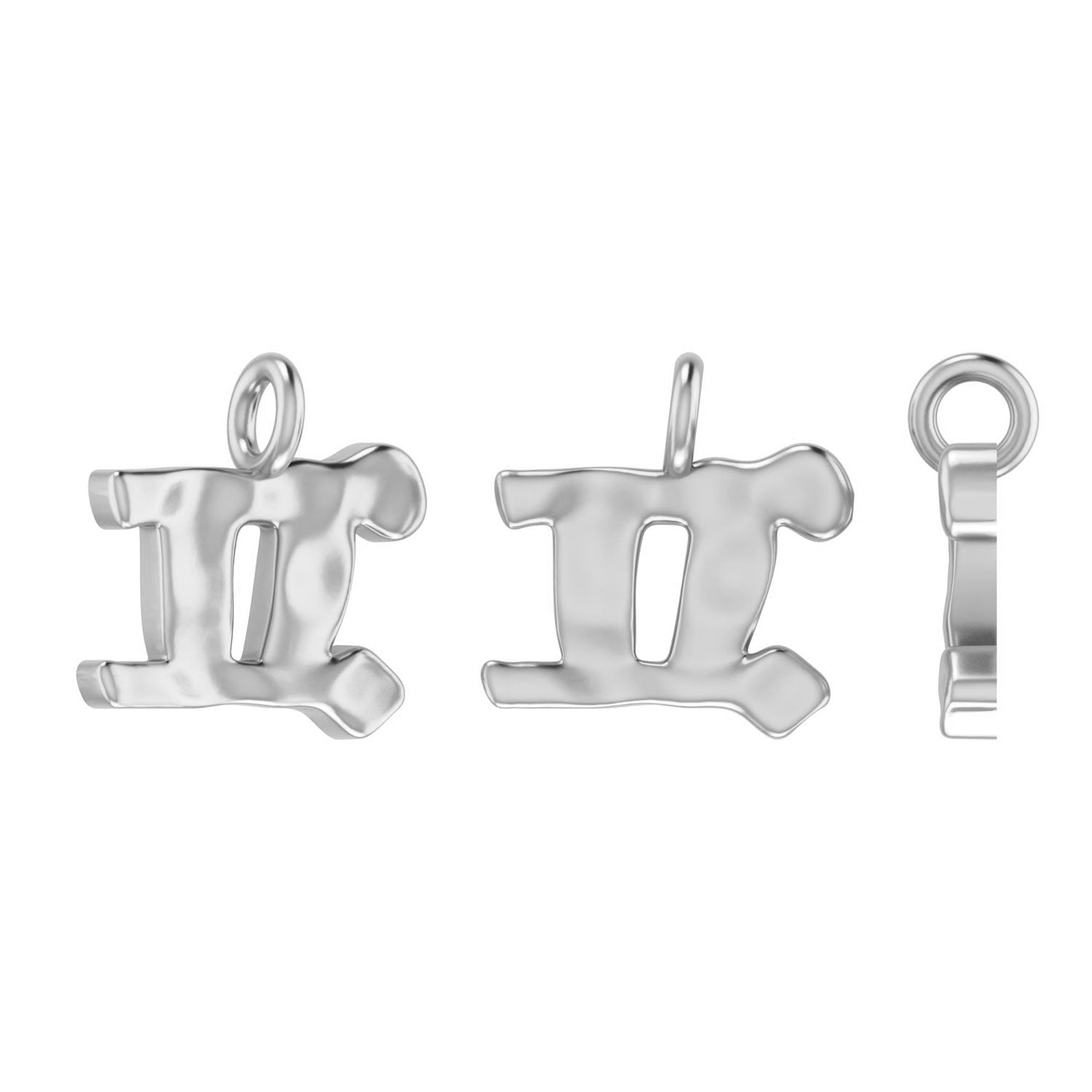 Molten Metal Hangul Charm - Gold Plated-nunchi