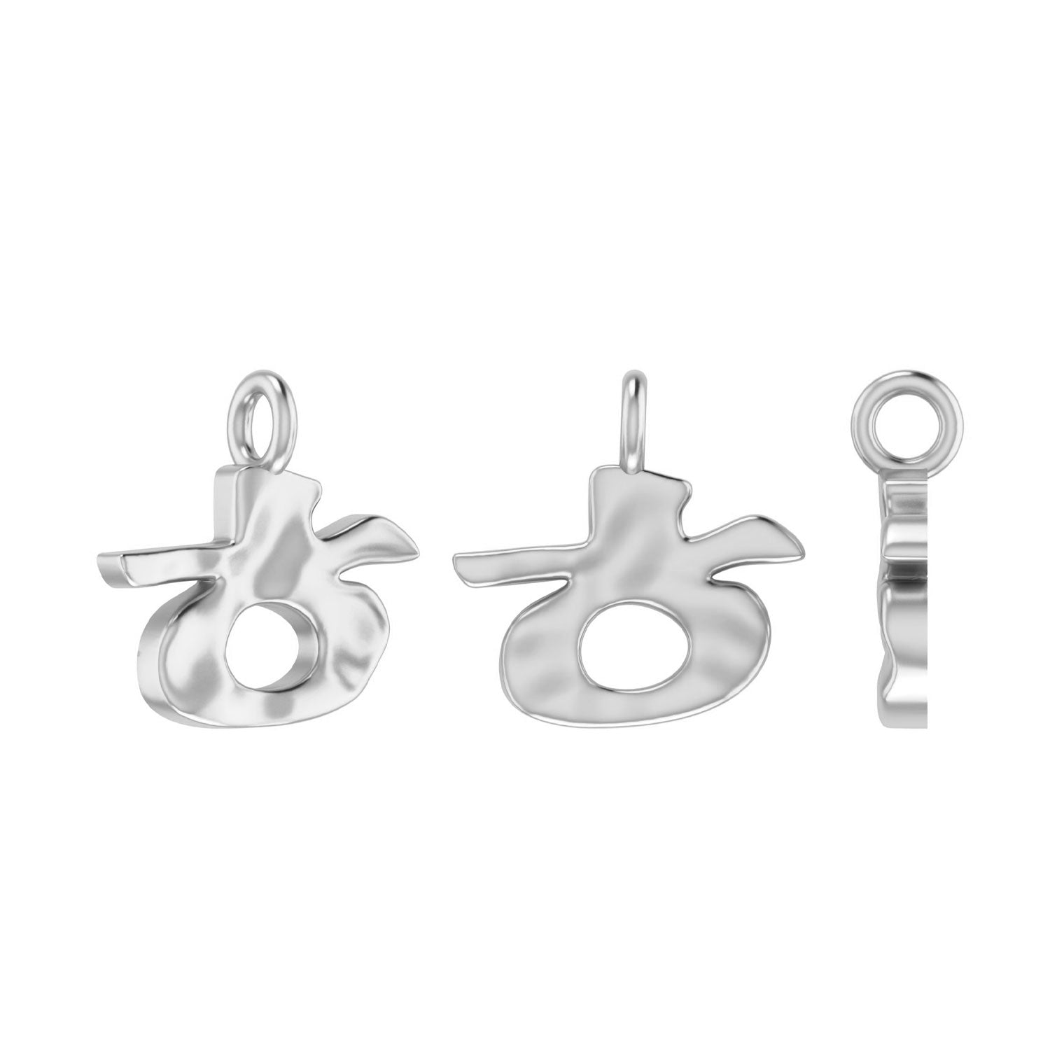 Molten Metal Hangul Charm - Silver-nunchi