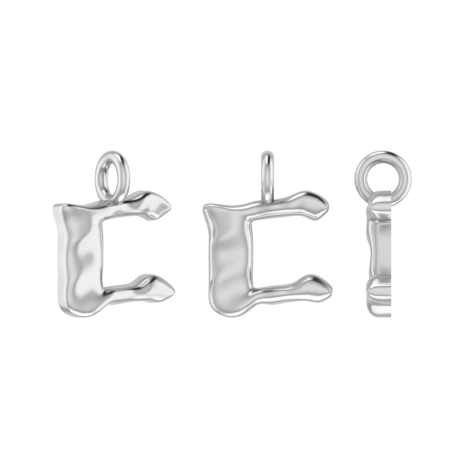 Molten Metal Hangul Charm - Silver-nunchi